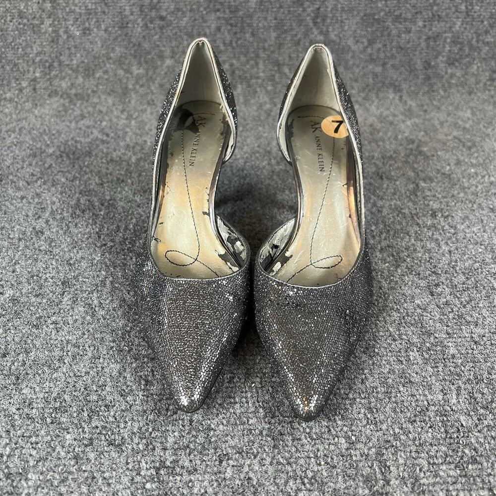 Anne Klein Glitter Pointed Toe Heels Size 7 Damaged Peeling Inside Read